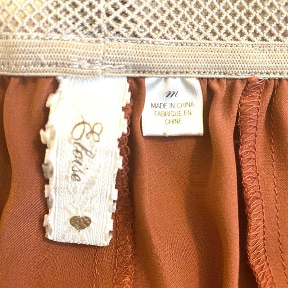 Anthropologie Eloise Silk Peach Pink Pull On Pants - Picture 7 of 13